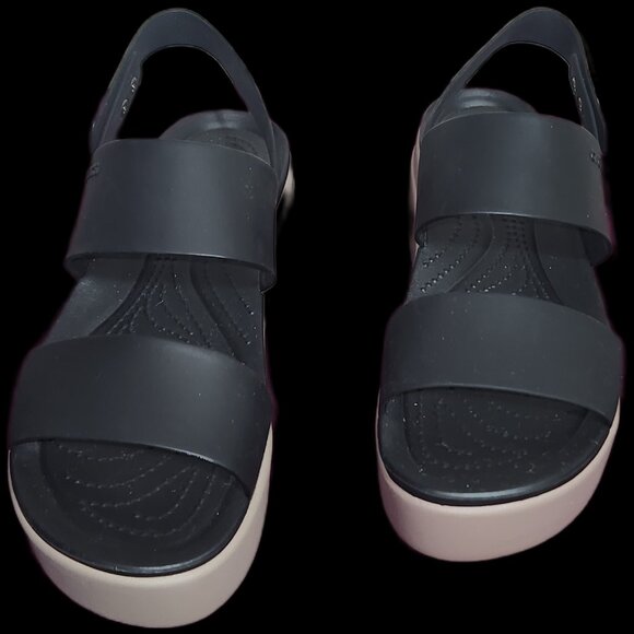 Crocs Brooklyn Low Wedge Heel Sandals - Picture 1 of 7